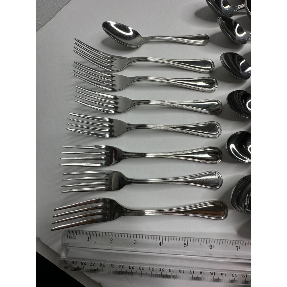 Winco Shangri-La Glossy Stainless Flatware Replacement 25 Pc fork ‎ Spoon Knife